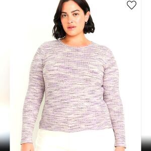 NWT Old Navy XL Plush Crew Neck Tee Longsleeve Lilac Marled P-2393